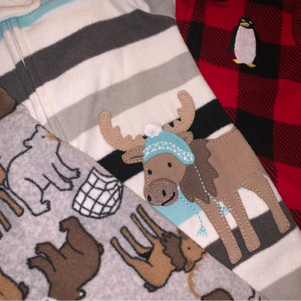 Simple Joys Carters Zip Up Snuggly Warm Fleece Sleeper Suits Footie Pajamas 12M - Picture 5 of 8